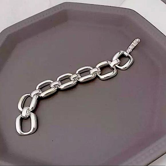 Chain Link Sterling Silver Bracelet - Picture 10 of 14